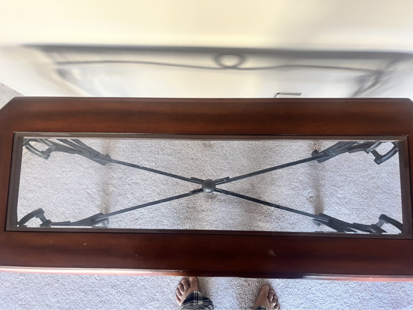 Console Table with Glass Top and Metal Frame - photo 4