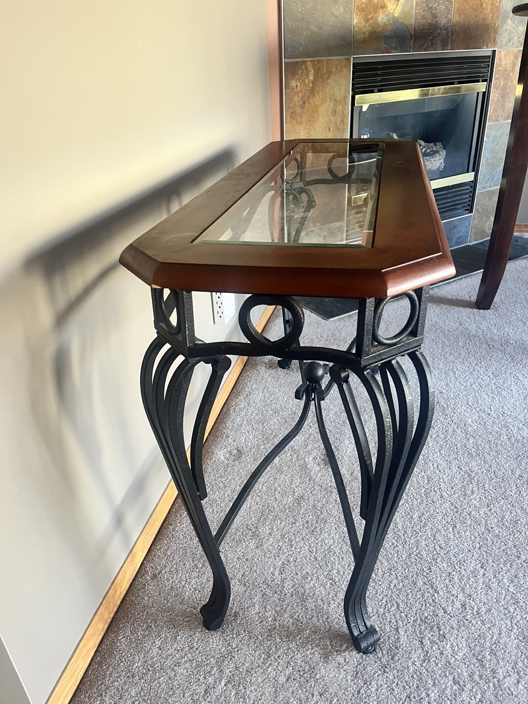 Console Table with Glass Top and Metal Frame - photo 3