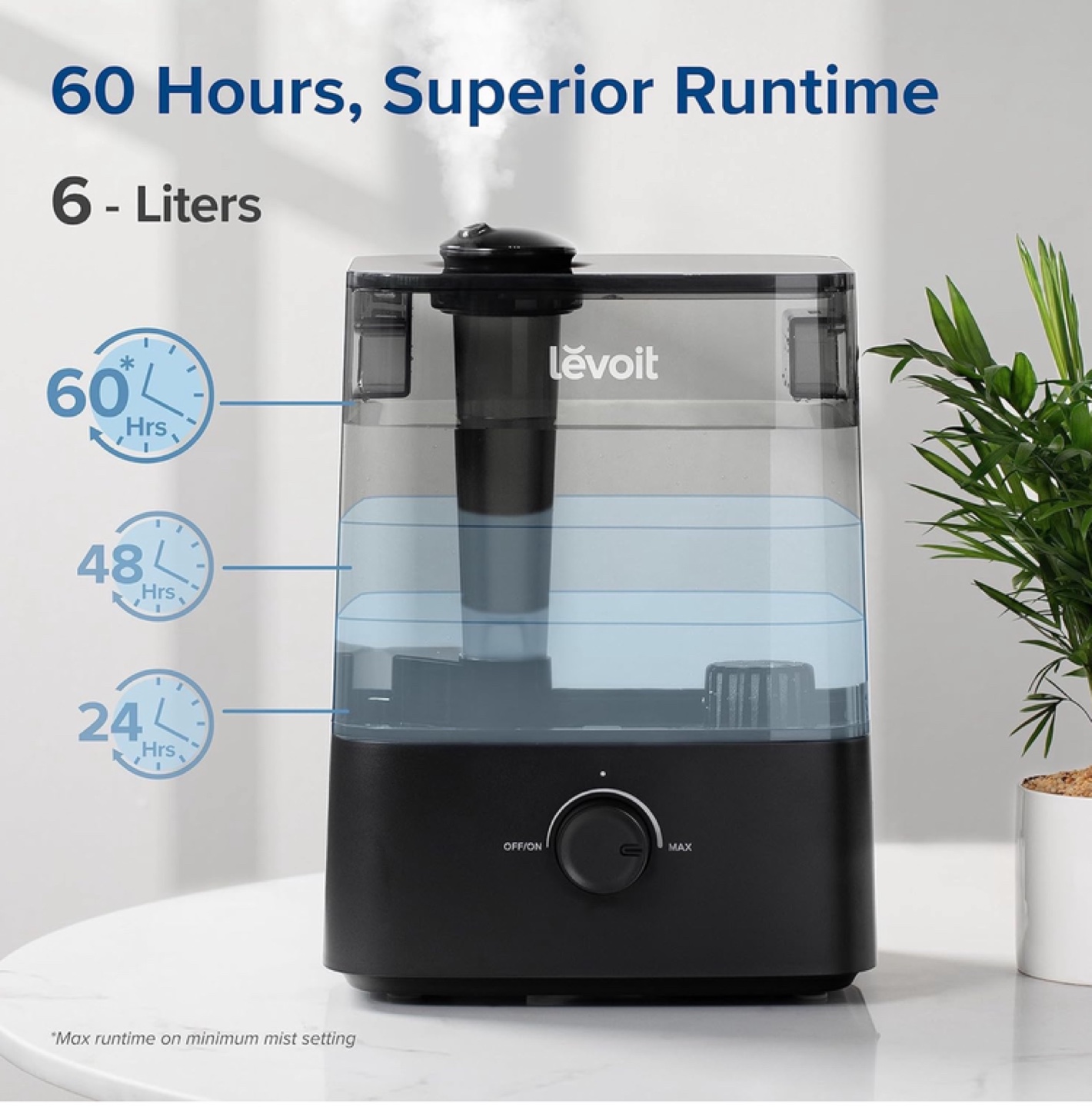 Cool Mist Humidifier (6 Liters, 60 Hrs) - photo 2