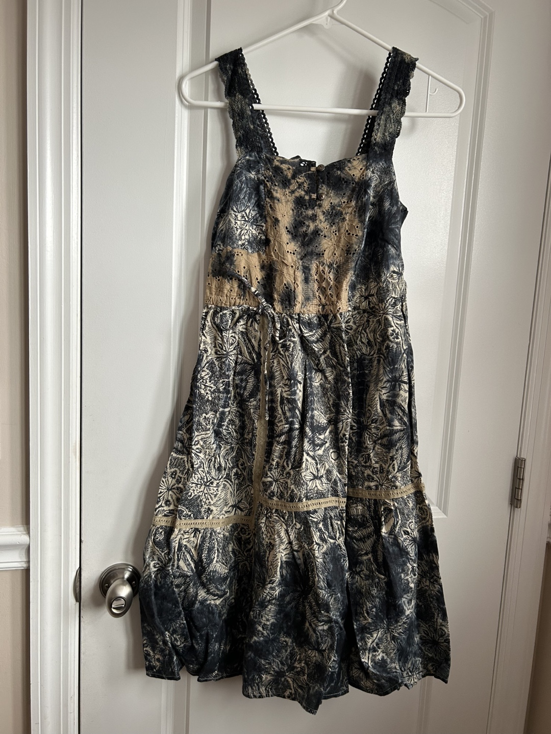 Black and Beige Floral Sundress