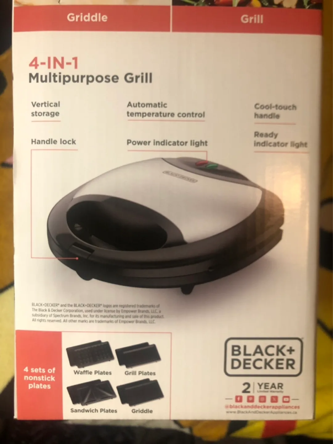 Black + Decker 4-in-1 Multipurpose Grill - Brand New image indicator(3)