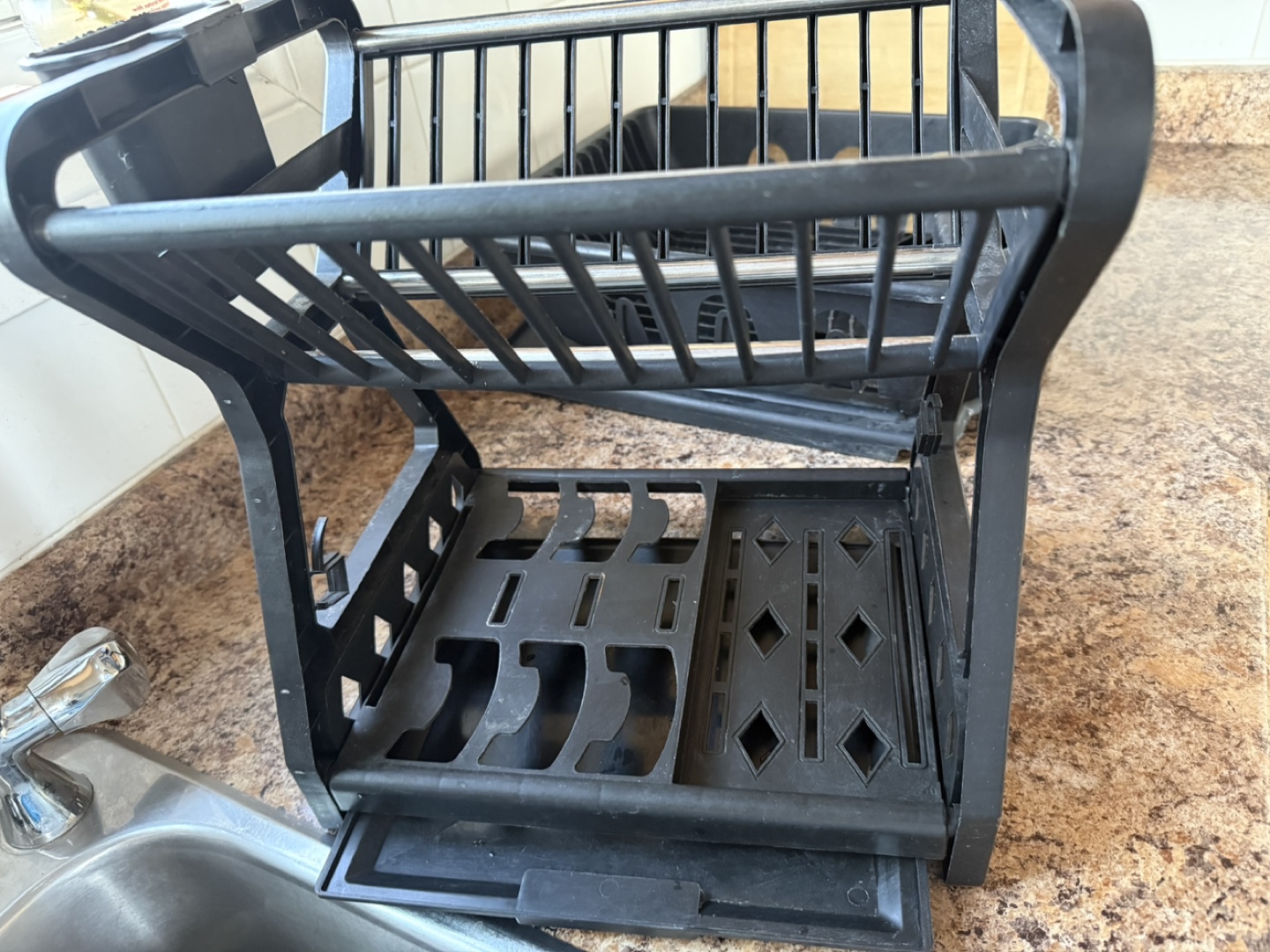 Two-Tier Dish Drying Rack with Cutlery Holder - photo 2