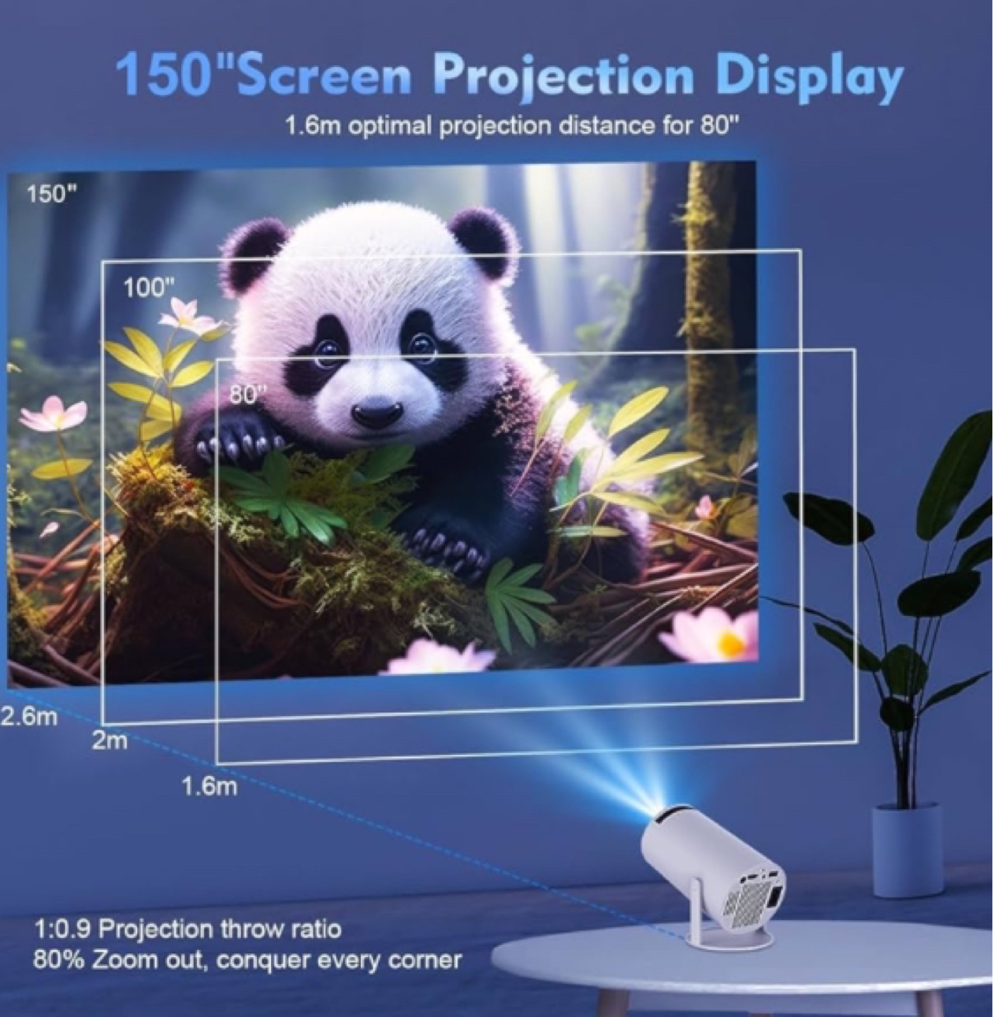 Mini Projector with WiFi and Bluetooth, 4K Support - New - photo 3