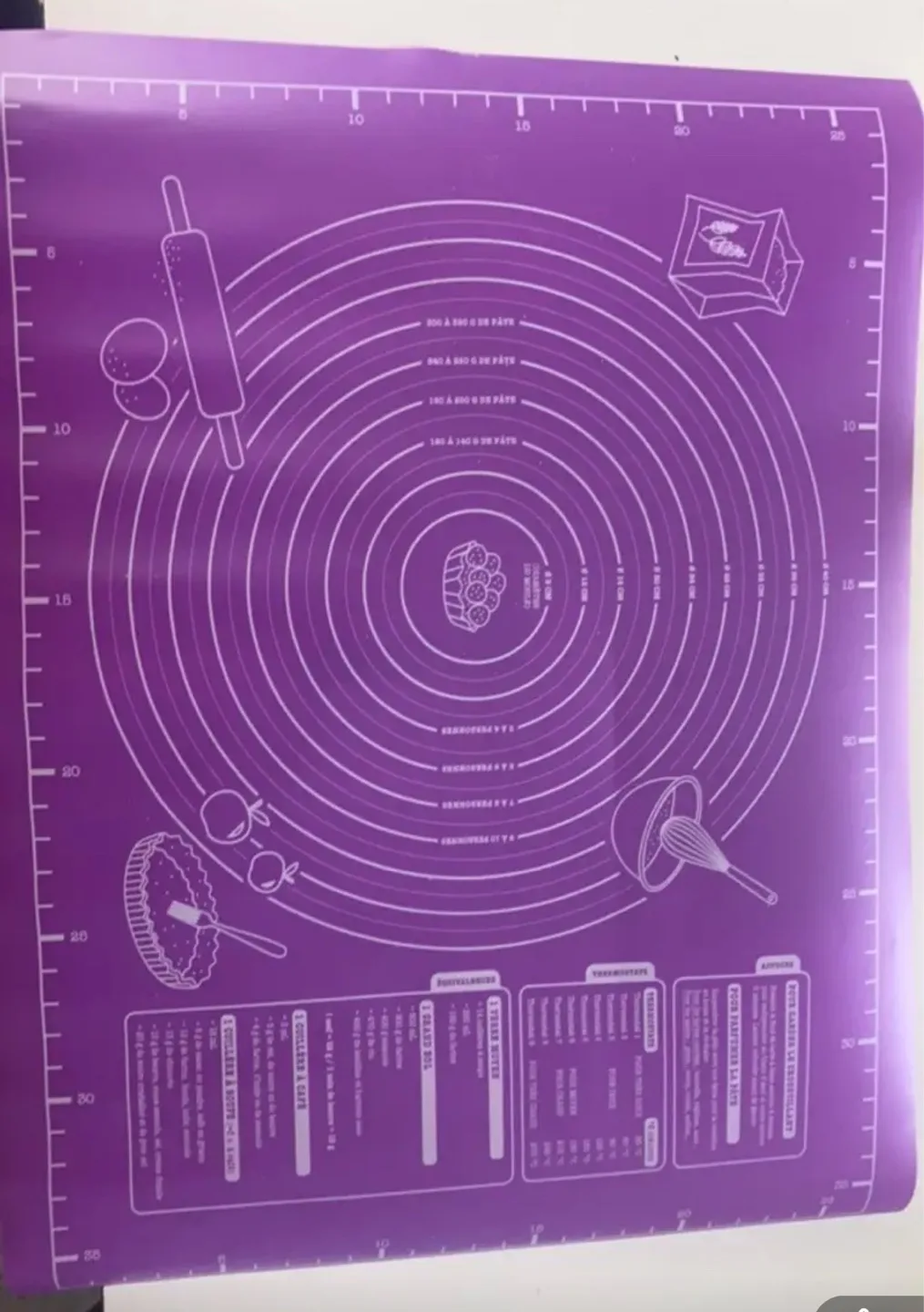 Purple Silicone Baking Mat with Measurements thumbnail