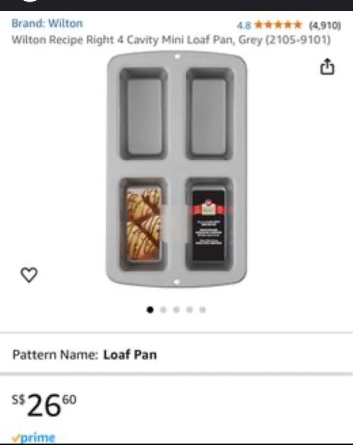 WILTON Non-Stick 4-Cavity Mini Loaf Pan image indicator(4)