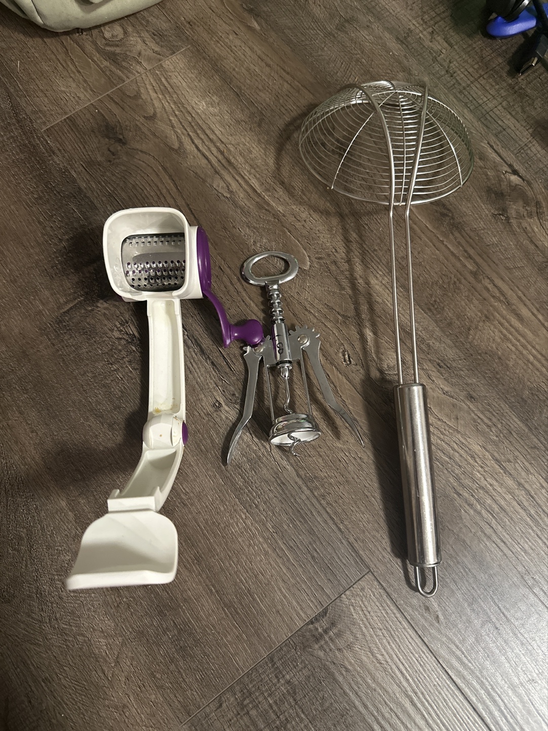 Kitchen Gadget Bundle: Grater, Corkscrew, and Skimmer