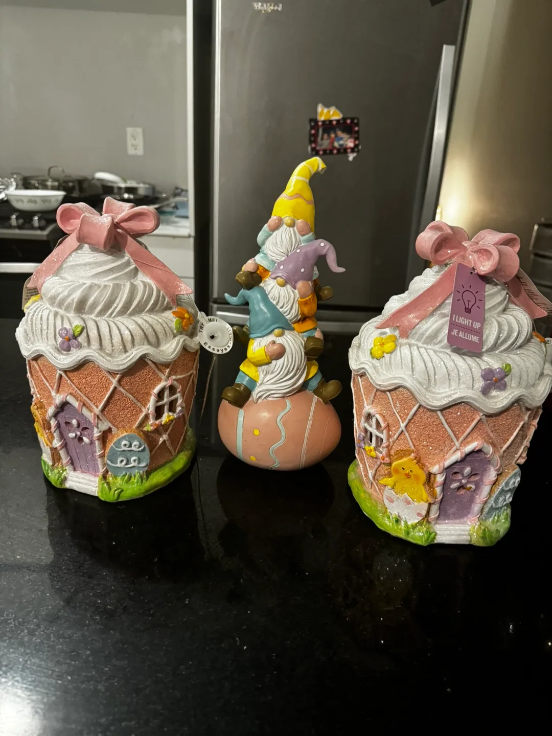 Easter Gnomes and Cupcake Houses Light Up Decor image indicator(3)