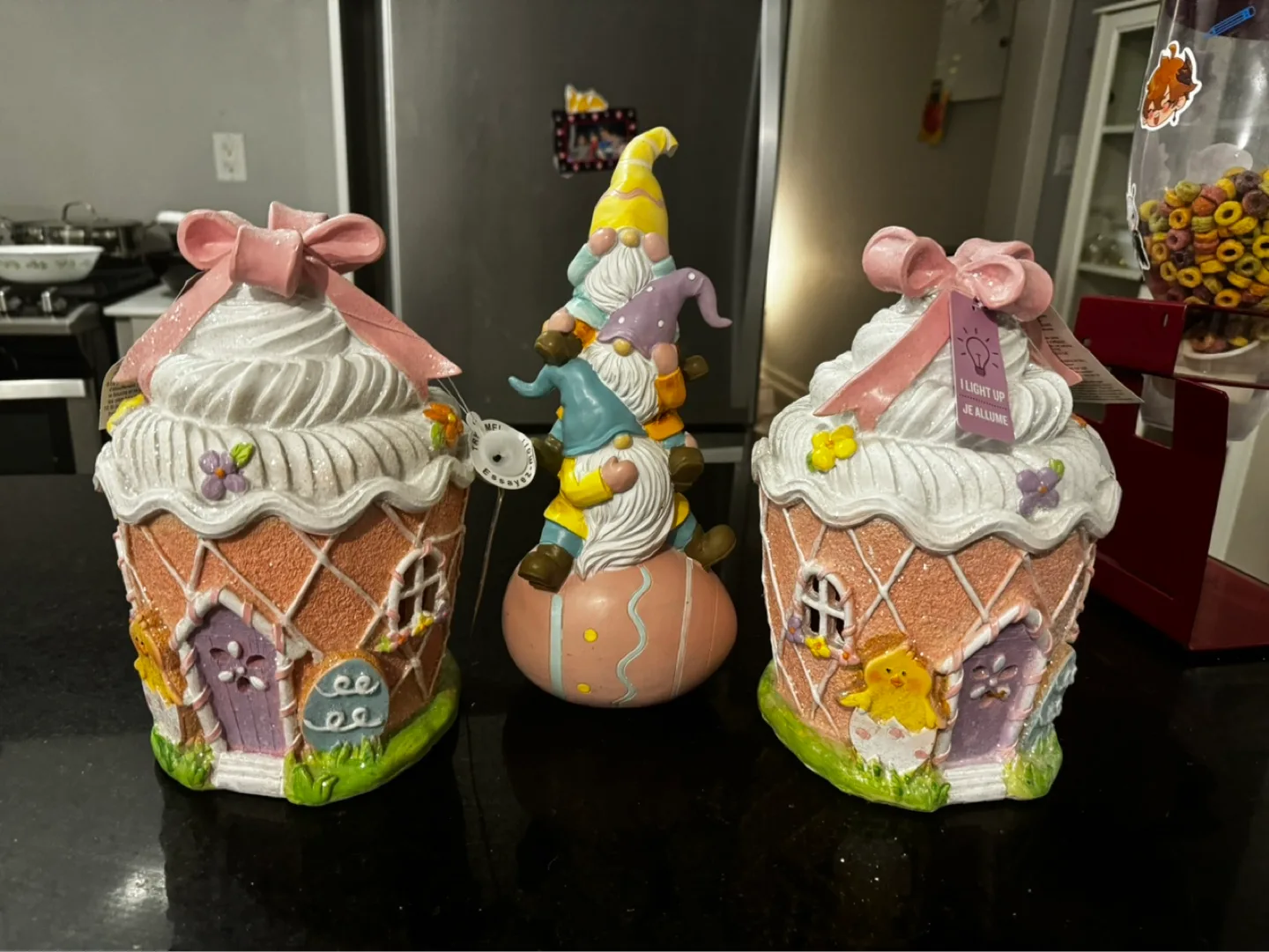 Easter Gnomes and Cupcake Houses Light Up Decor image indicator(4)