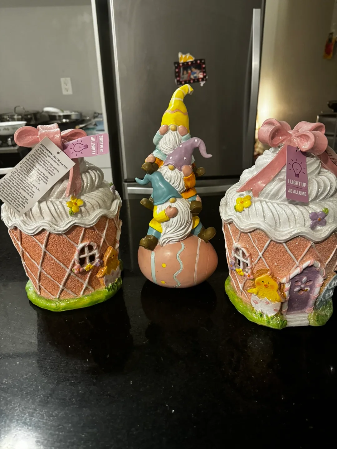 Easter Gnomes and Cupcake Houses Light Up Decor image indicator(5)