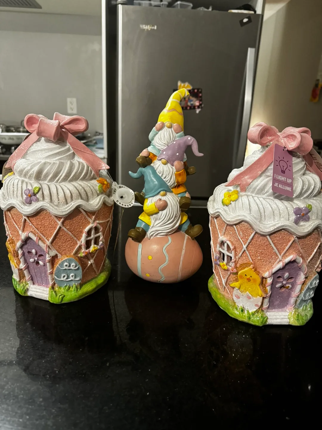 Easter Gnomes and Cupcake Houses Light Up Decor image indicator(2)