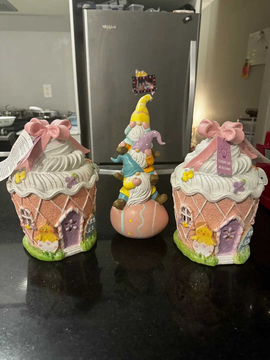 Easter Gnomes and Cupcake Houses Light Up Decor image indicator(6)