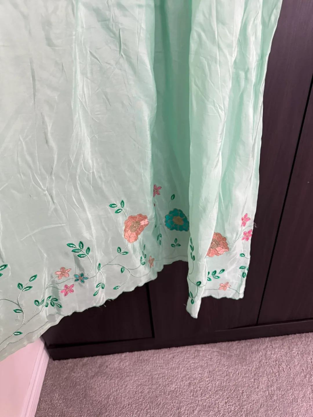 Mint Green frockstyle and designer bottom with Dupatta image indicator(5)