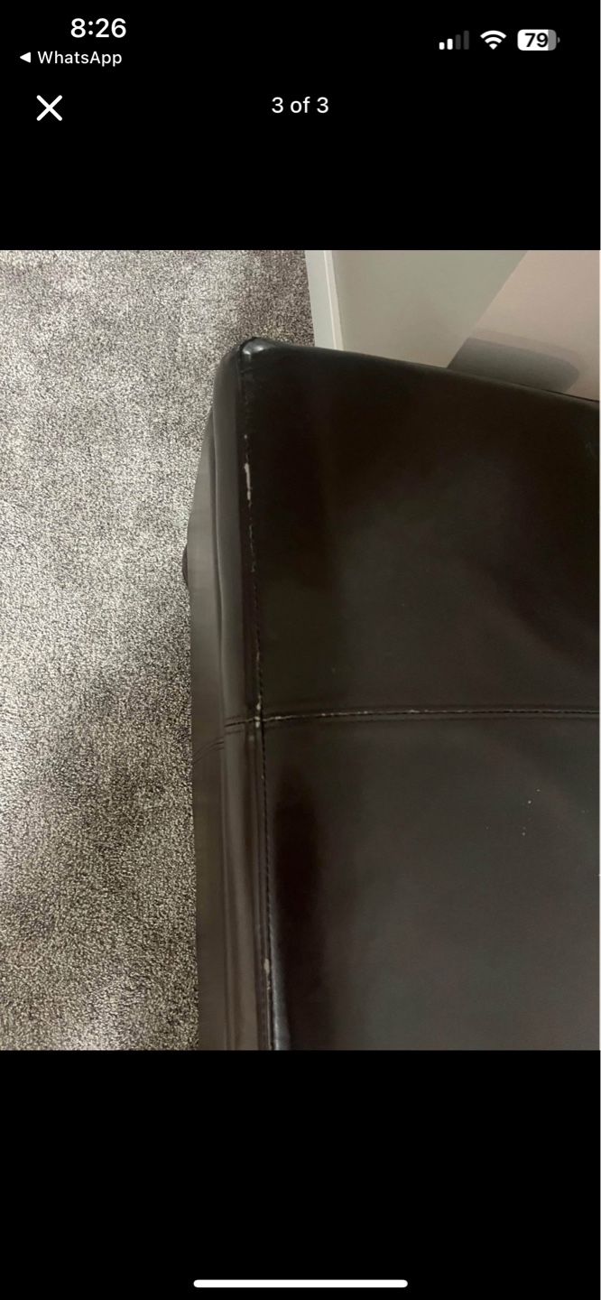 Brown Leather Storage Ottoman Bench - photo 3