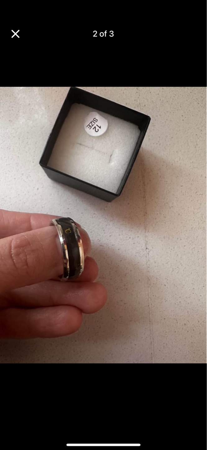 Men's Black and Silver Ring Size 12 - photo 2