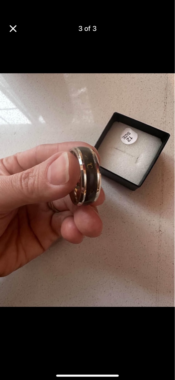 Men's Black and Silver Ring Size 12 - photo 3