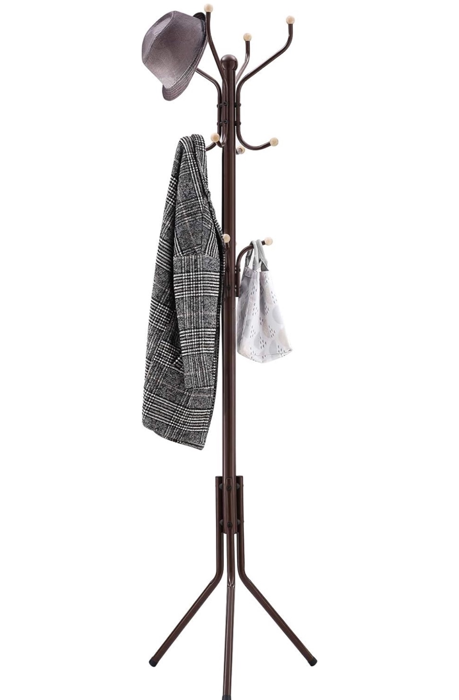Freestanding Coat Rack - 12 Hooks
