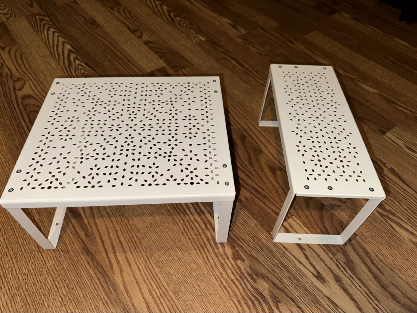 IKEA VARIERA White Metal Storage Shelves - Set of Three