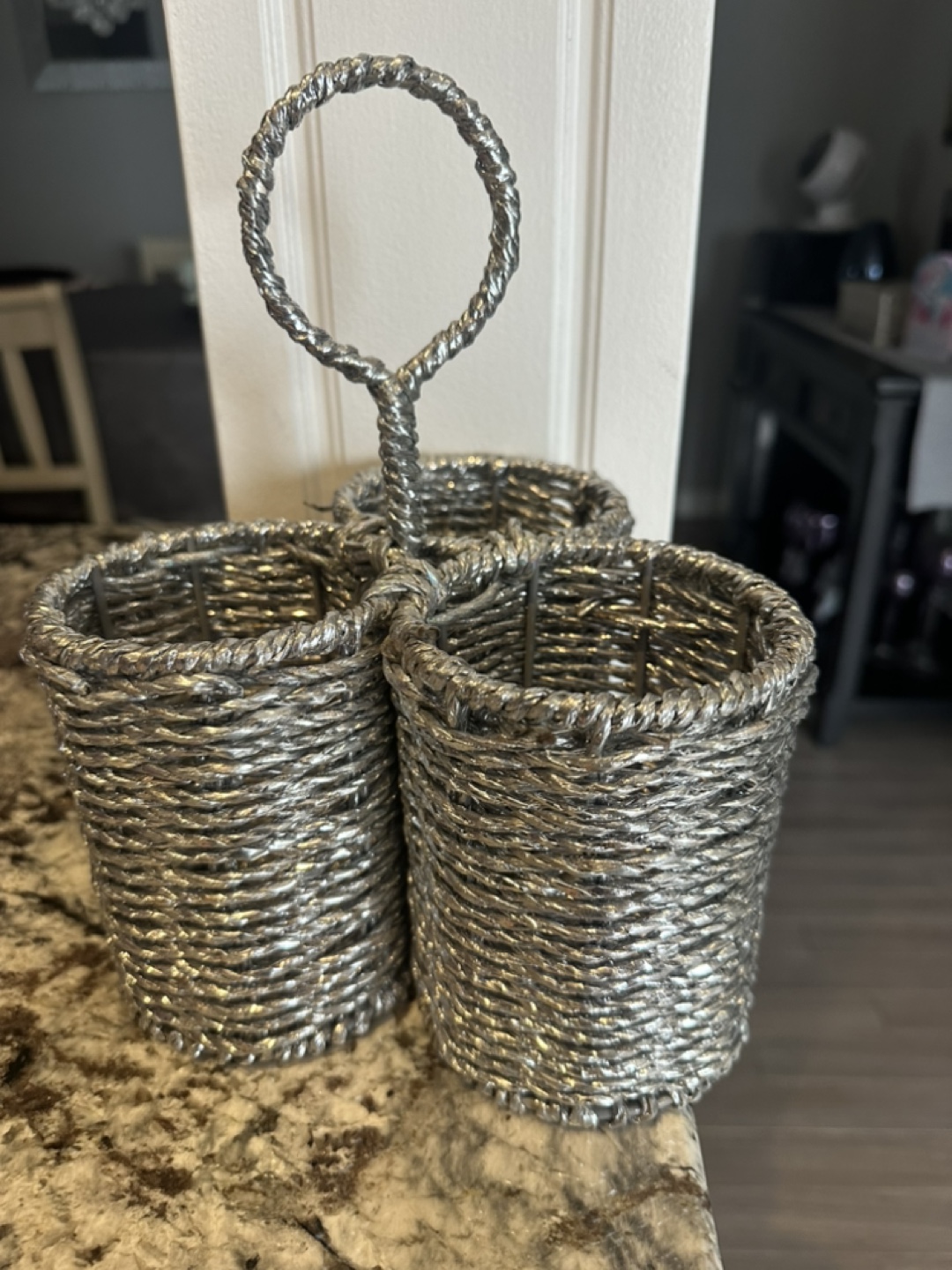 Silver Utensil Caddy, 3-Compartment