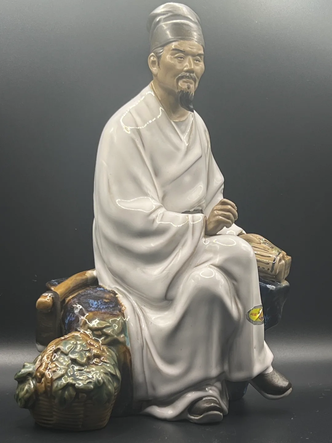 Large Vintage Chinese Porcelain Figurine of Scholar image indicator(2)