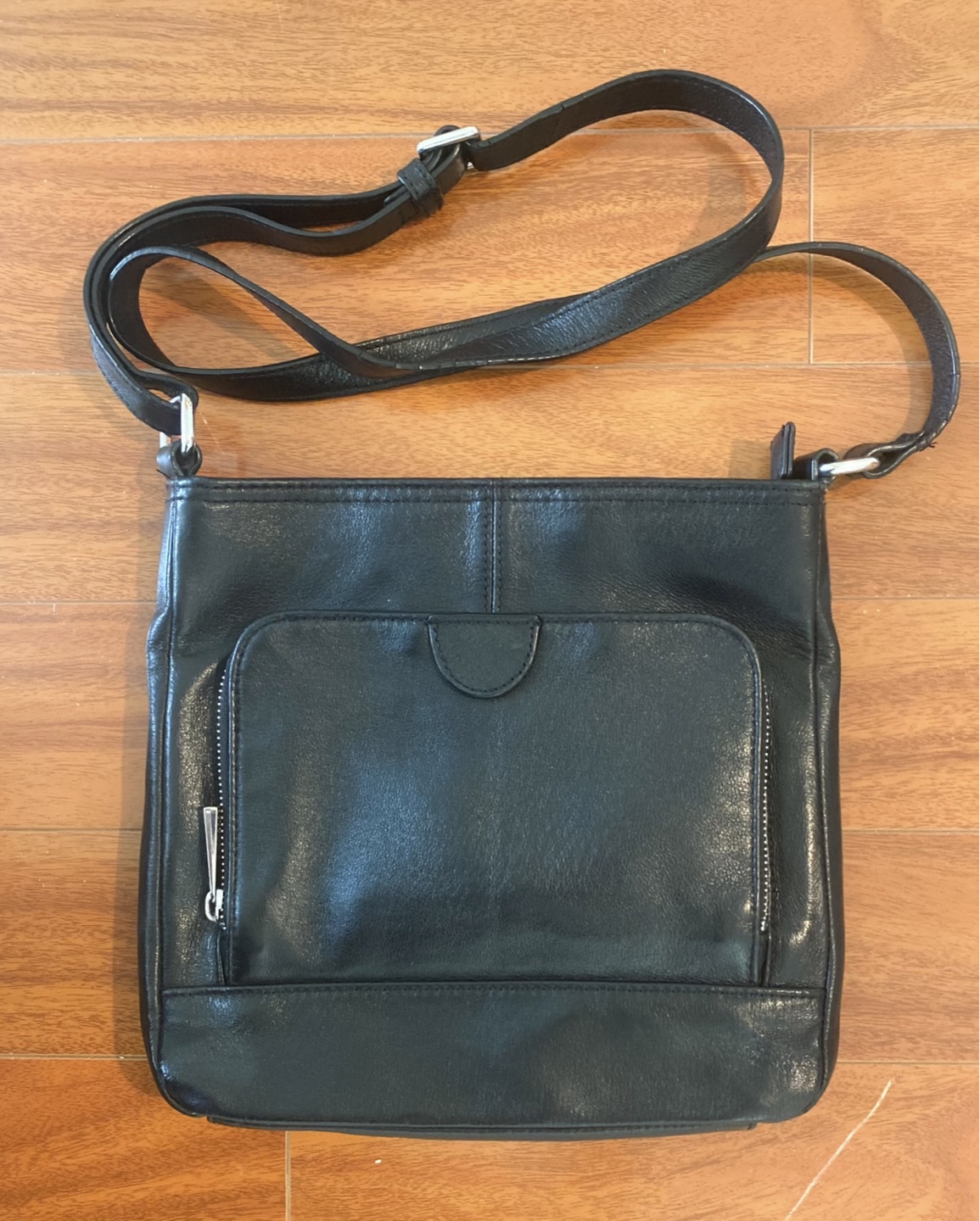 Black Leather Crossbody Bag