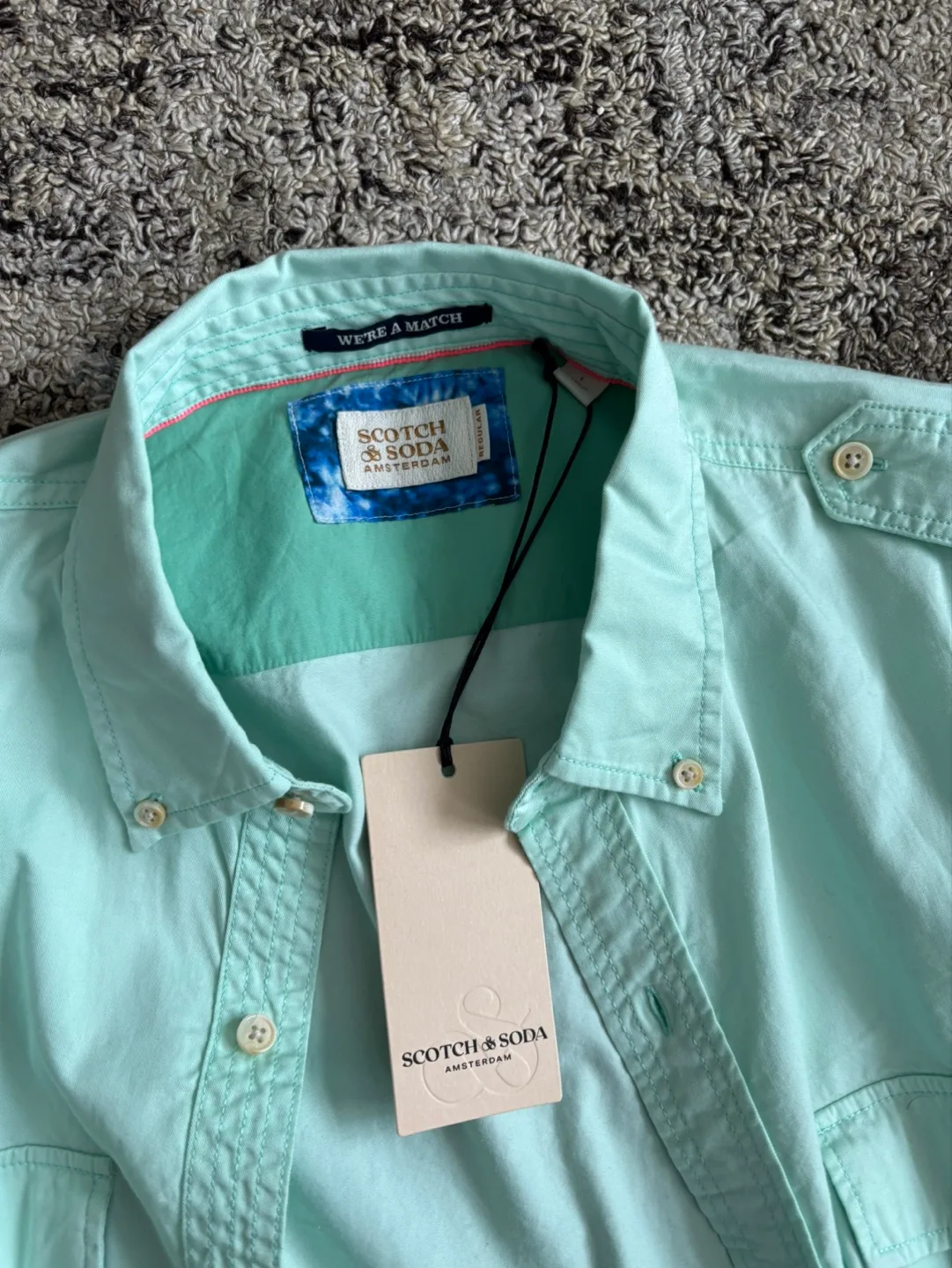 Scotch & Soda Men's Mint Green Long Sleeve Shirt image indicator(2)