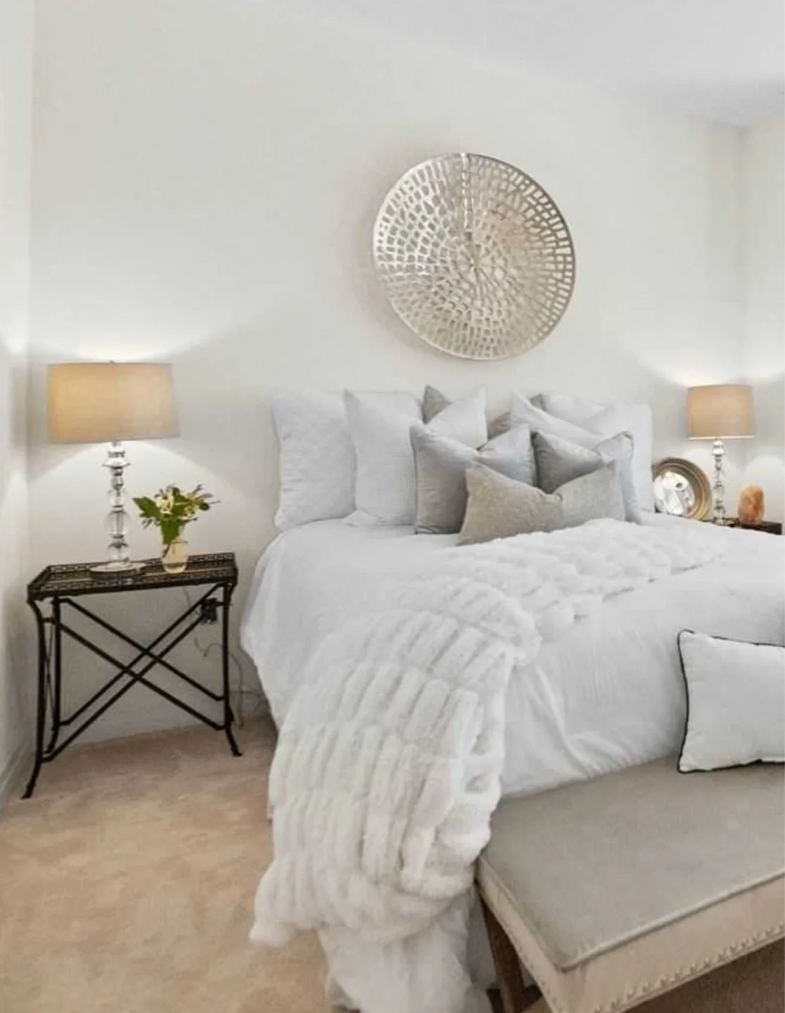 Pair of Crystal and Chrome Table Lamps with Grey Shades image indicator(2)