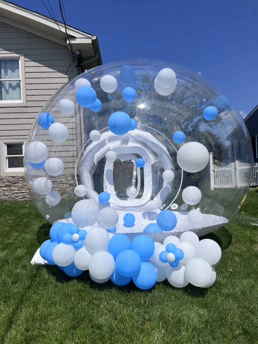 White Inflatable Bounce House and Bubble Balloon house  Combo - photo 5