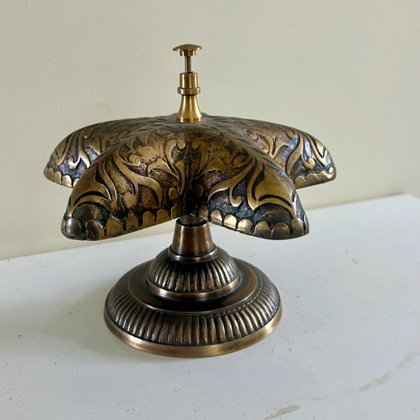 Vintage Brass Star-Shaped Hotel Bell thumbnail