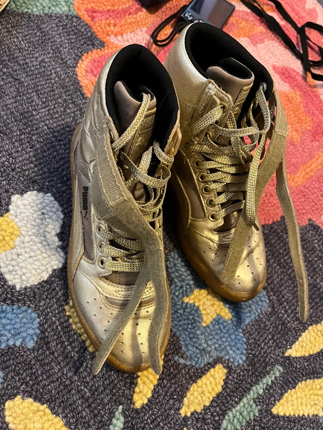 Metallic Gold Puma High-Top Sneakers image indicator(3)