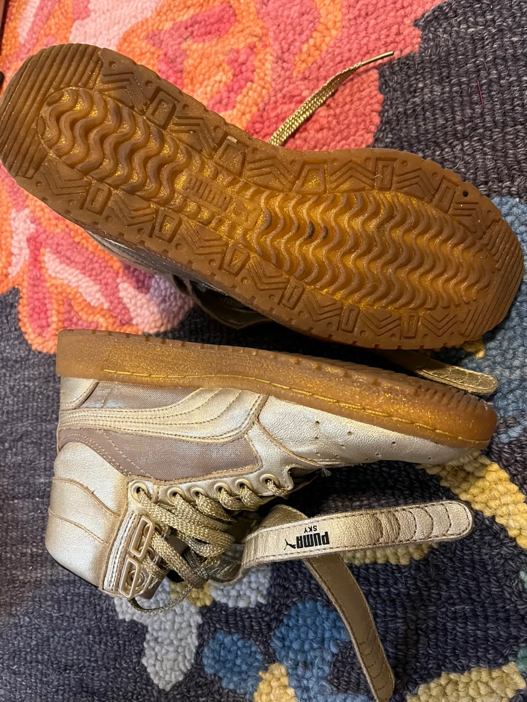 Metallic Gold Puma High-Top Sneakers image indicator(5)