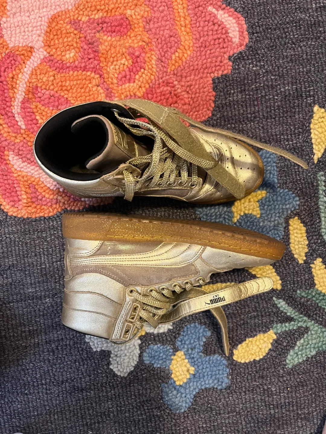 Metallic Gold Puma High-Top Sneakers image indicator(2)