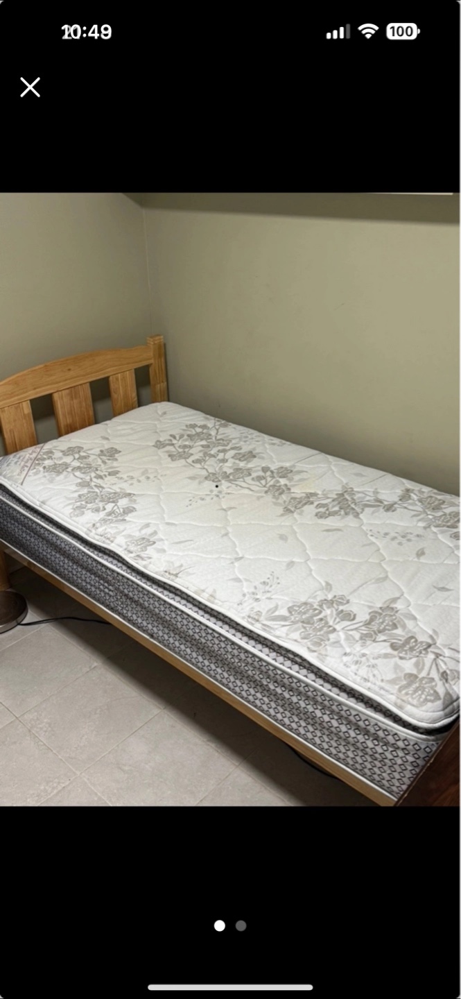 Single bed frame with mattress，$ 120