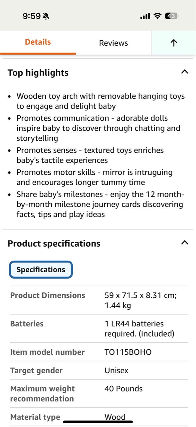 Tiny Love Boho Chic Luxe Developmental Playmat - photo 4