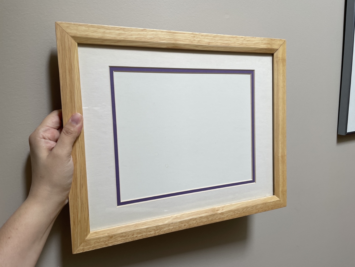 Wooden picture frame with double mat