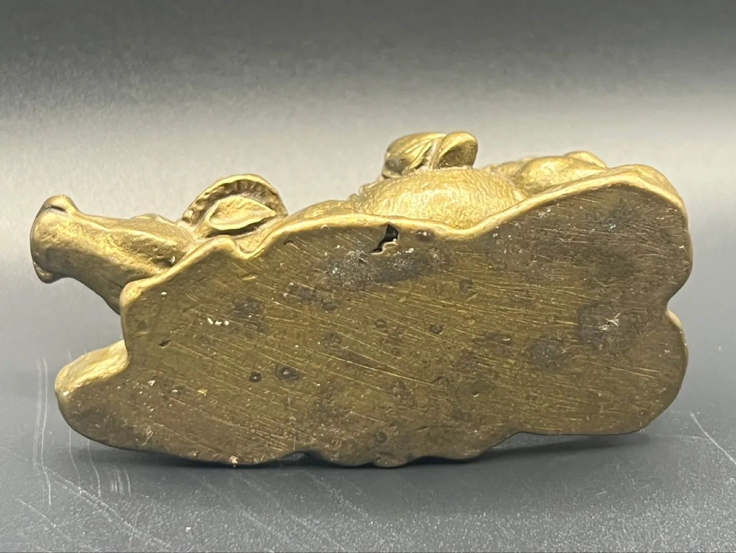 Brass Figurine Lao Tzu Riding a Water Buffalo image indicator(6)