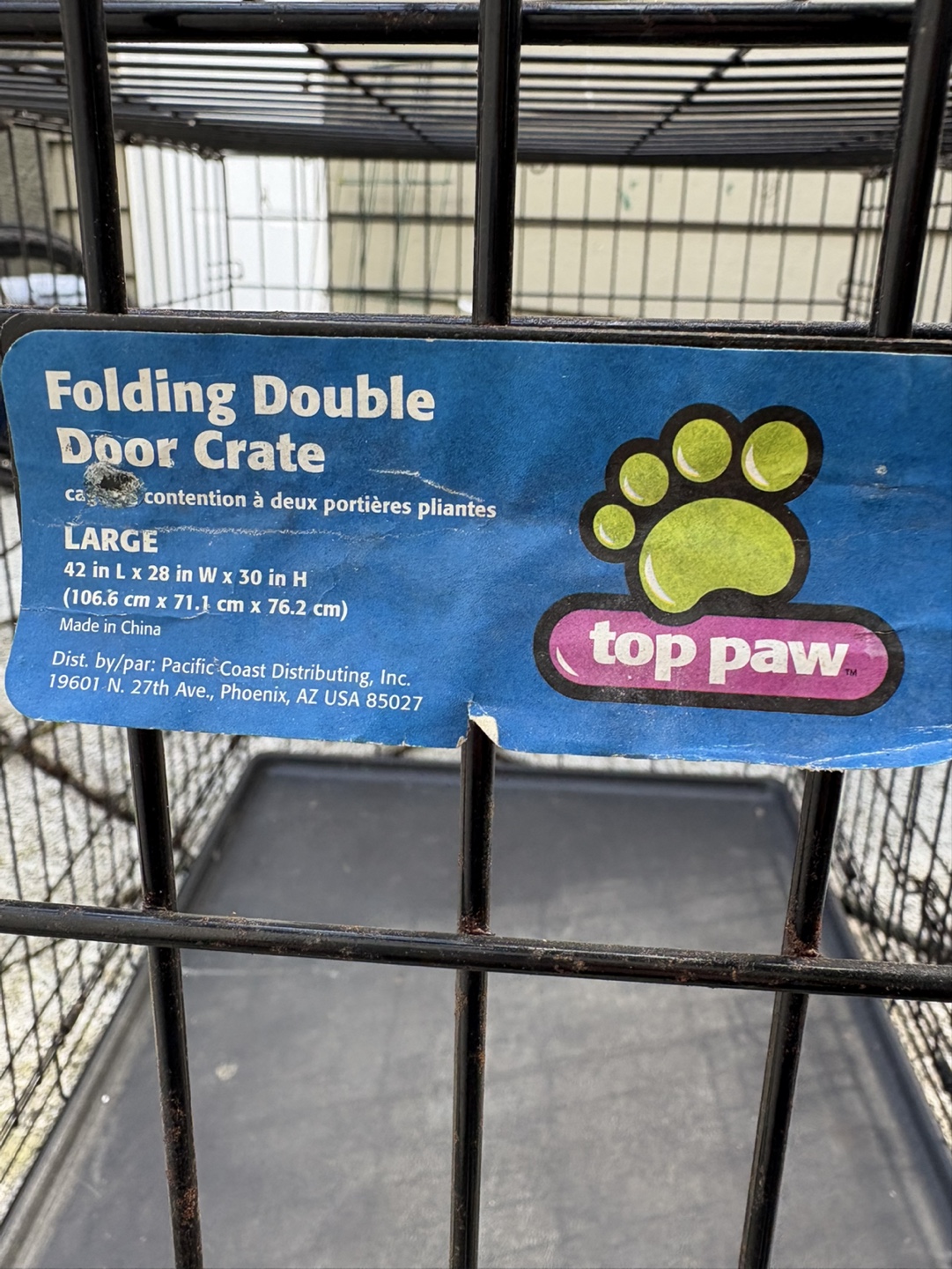 Top Paw Large Folding Double Door Dog Crate - photo 2