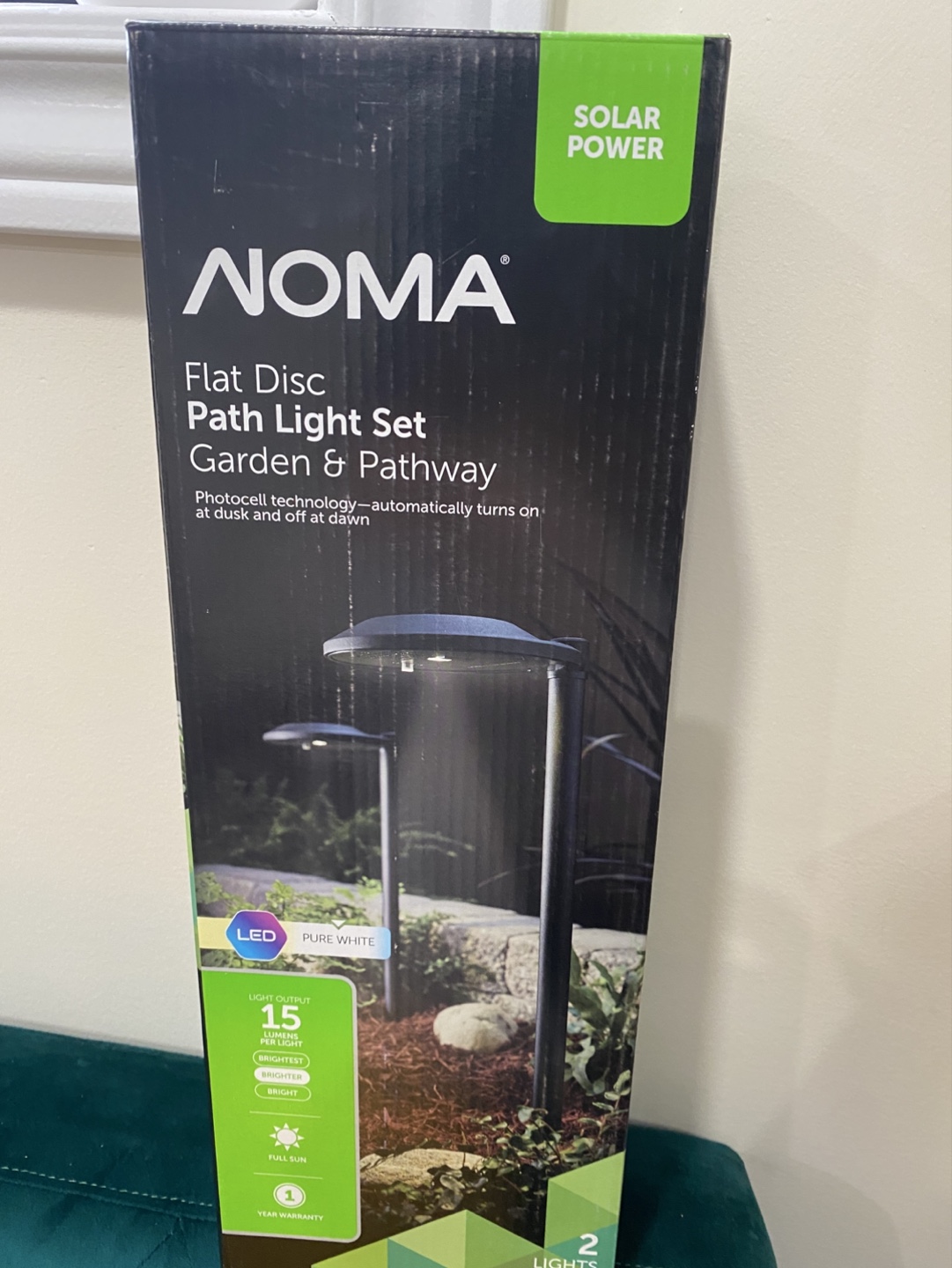 NOMA Solar Powered Flat Disc Path Lights