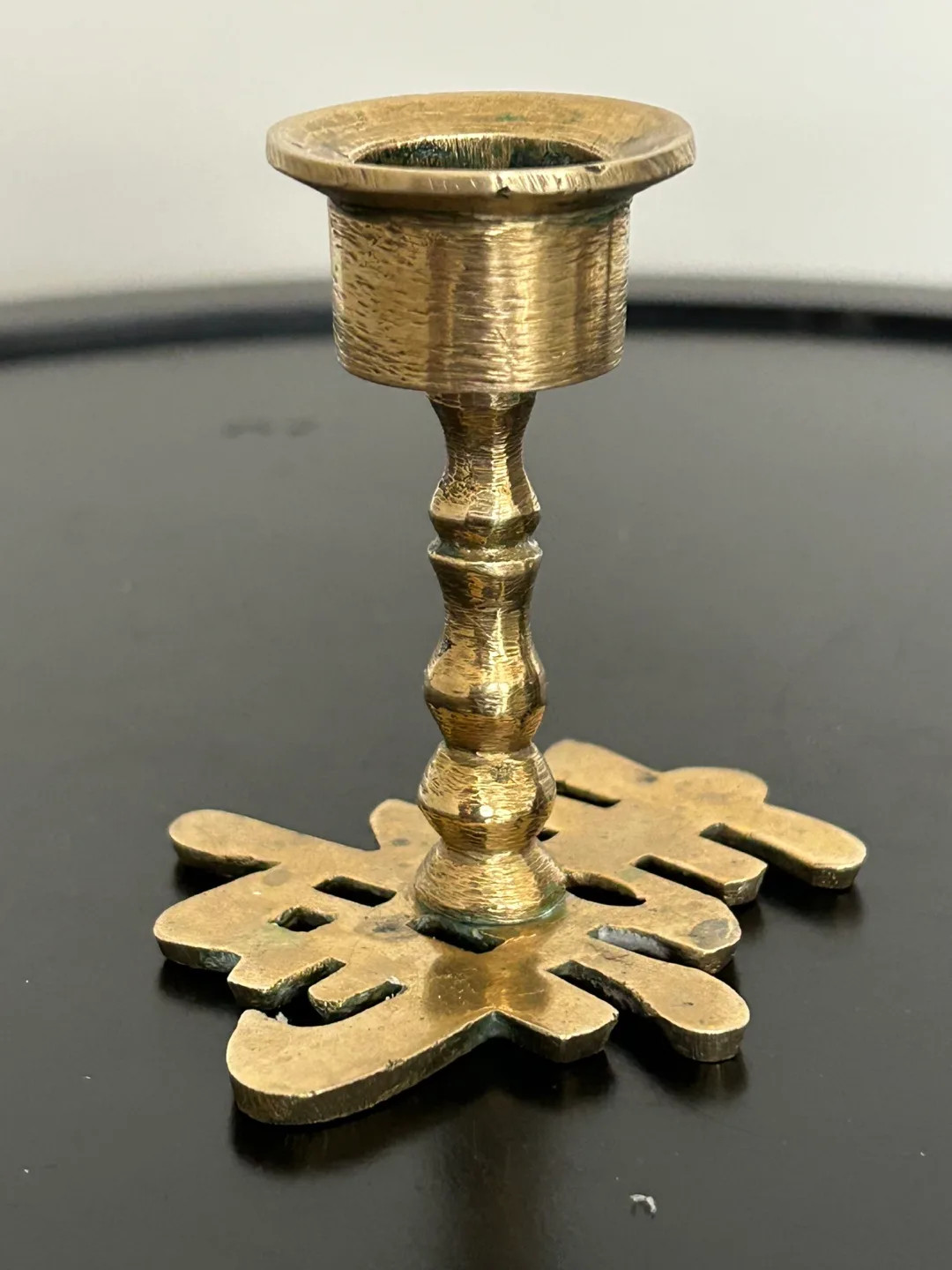 Vintage Chinese Brass candlestick 2,5” image indicator(4)