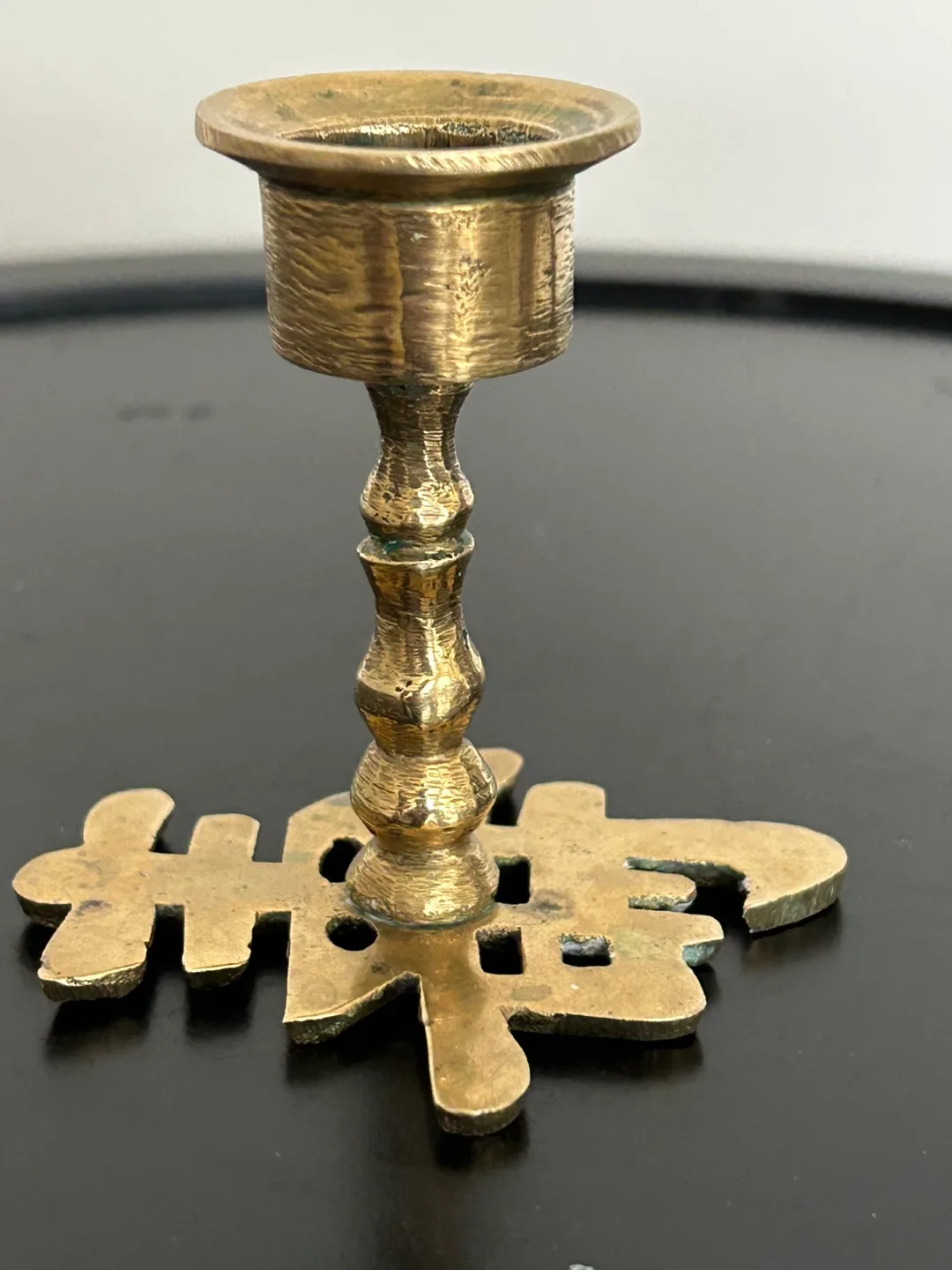 Vintage Chinese Brass candlestick 2,5” image indicator(5)