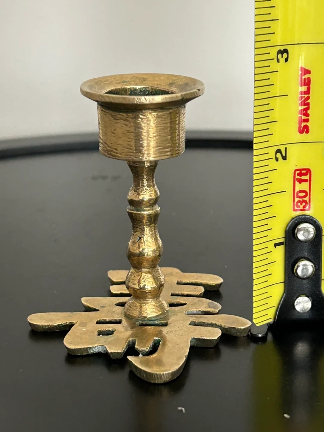 Vintage Chinese Brass candlestick 2,5” image indicator(7)