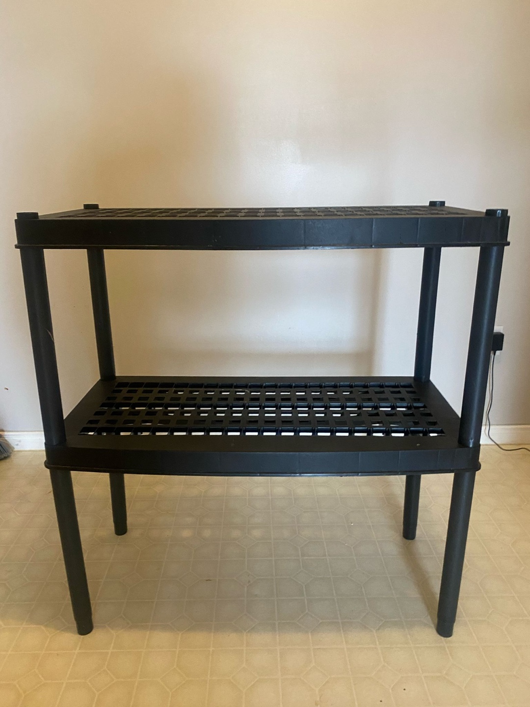 Black Plastic 2-Tier Shelving Unit - photo 2