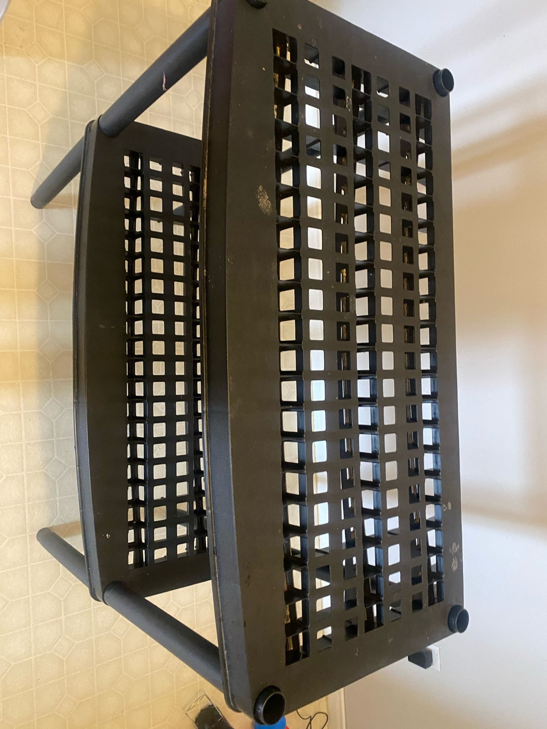Black Plastic 2-Tier Shelving Unit - photo 3