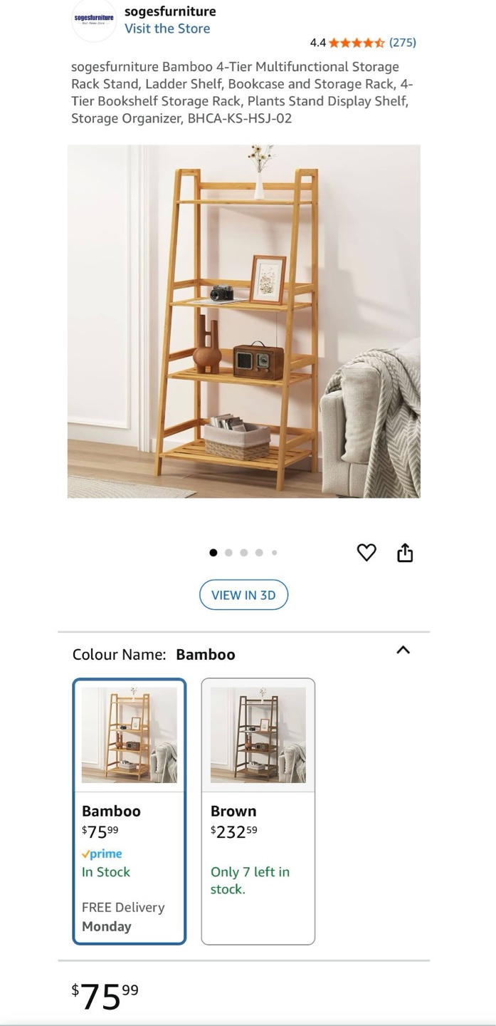 4-Tier Bamboo Shelf - Storage Organizer - photo 3