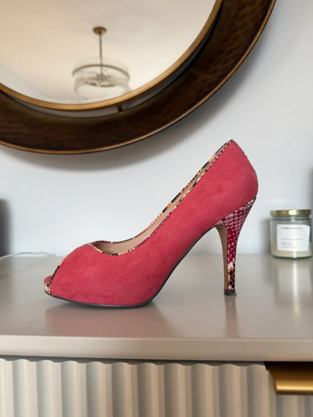 Solo Donna Women's Pink Peep-Toe Heels - Size 39 thumbnail