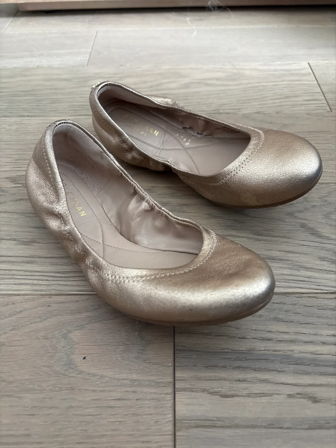 Cole Haan Gold Metallic Flats thumbnail