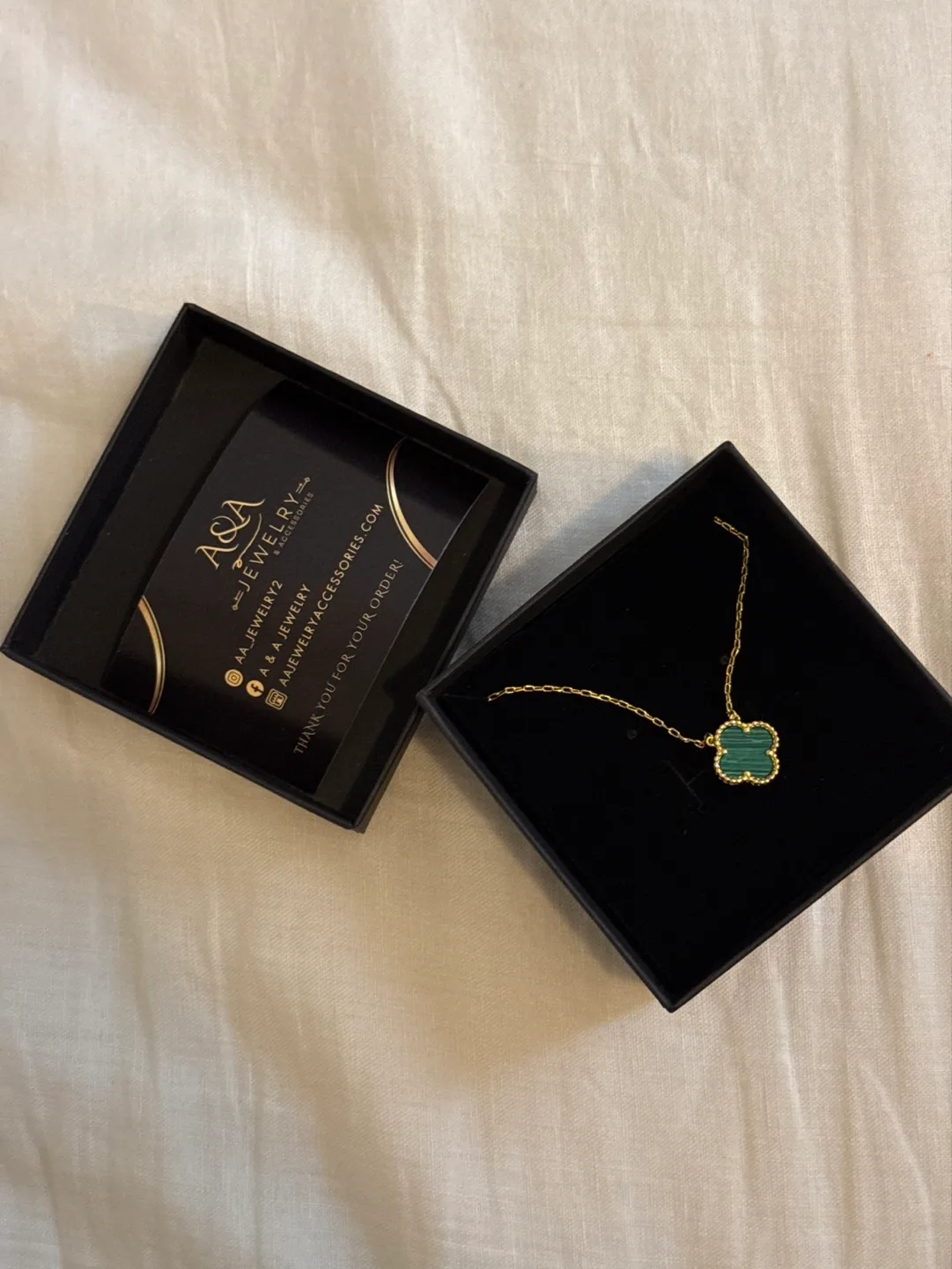 A&A Jewelry Malachite Clover Necklace thumbnail
