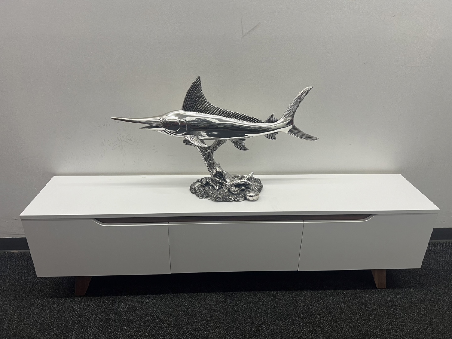 Silver Swordfish Sculpture - photo 3