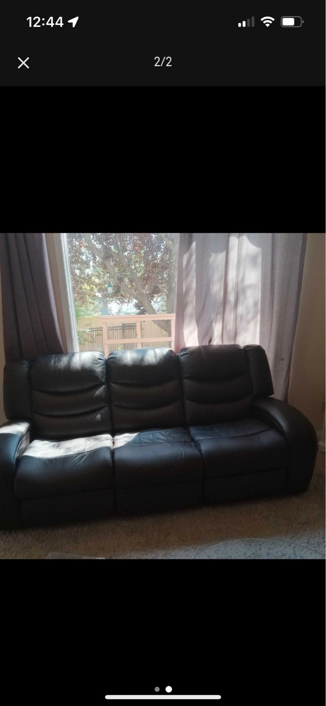 Black Leather Recliner Sofa Set