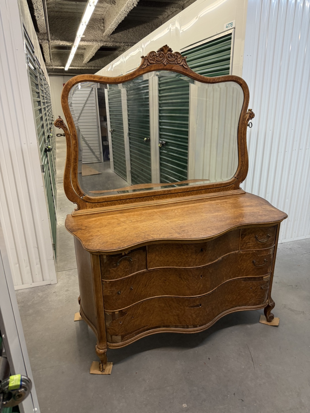 Antique Vanity Dresser with Mirror