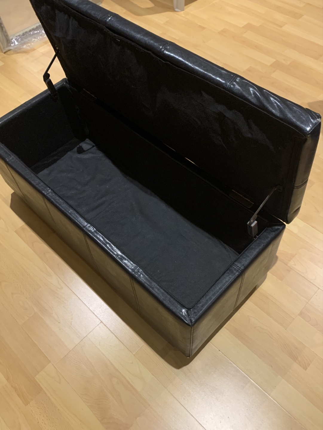 Dark brown Leather Storage Ottoman Bench - photo 3